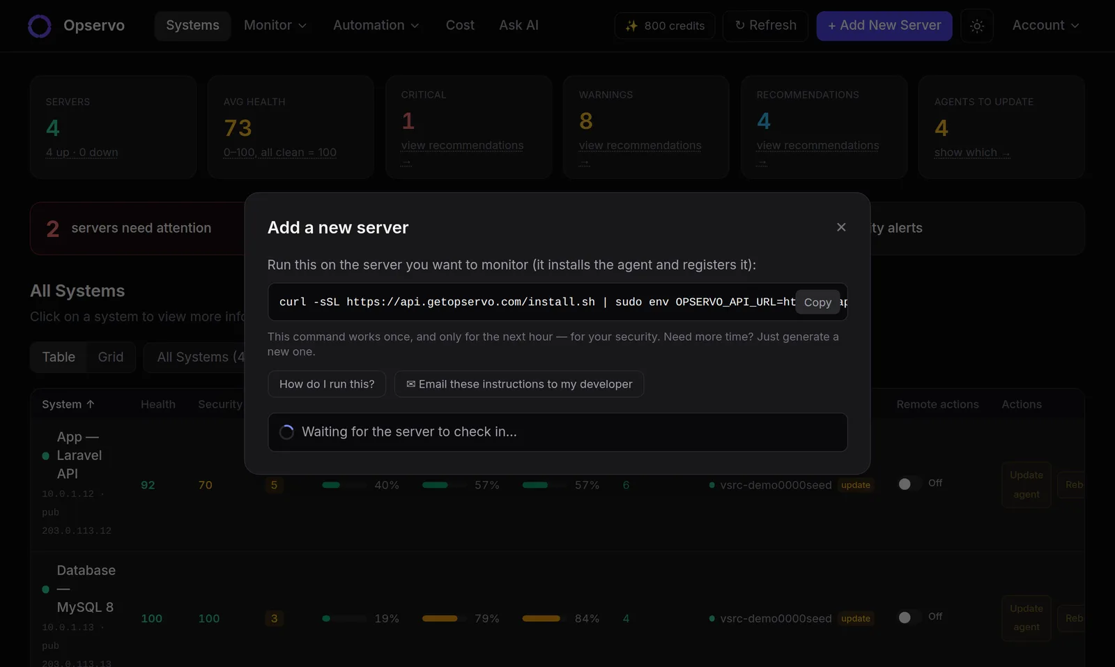 Opservo screenshot 1
